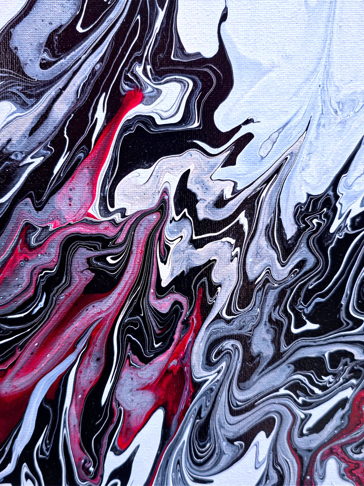 Vixen's Fury original fluid acrylic painting, image 3